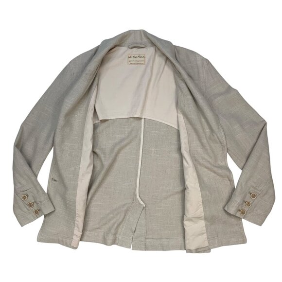 Free People We The Free Beckett Boyfriend Blazer S Cream Linen Blend Relaxed Fit - Picture 4 of 12